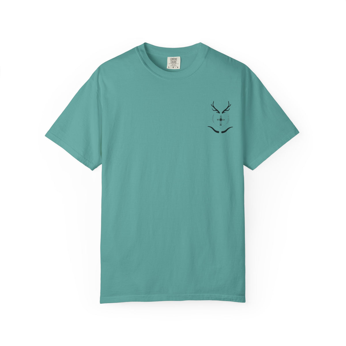 T-Shirt — Minimal Antler Cross Graphic Tee (Back & Chest Print)
