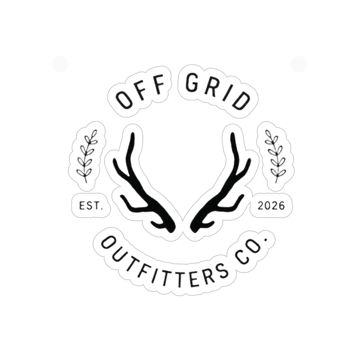 Off Grid Outfitters Co. Antler Decal — Transparent Outdoor Die-Cut Sticker