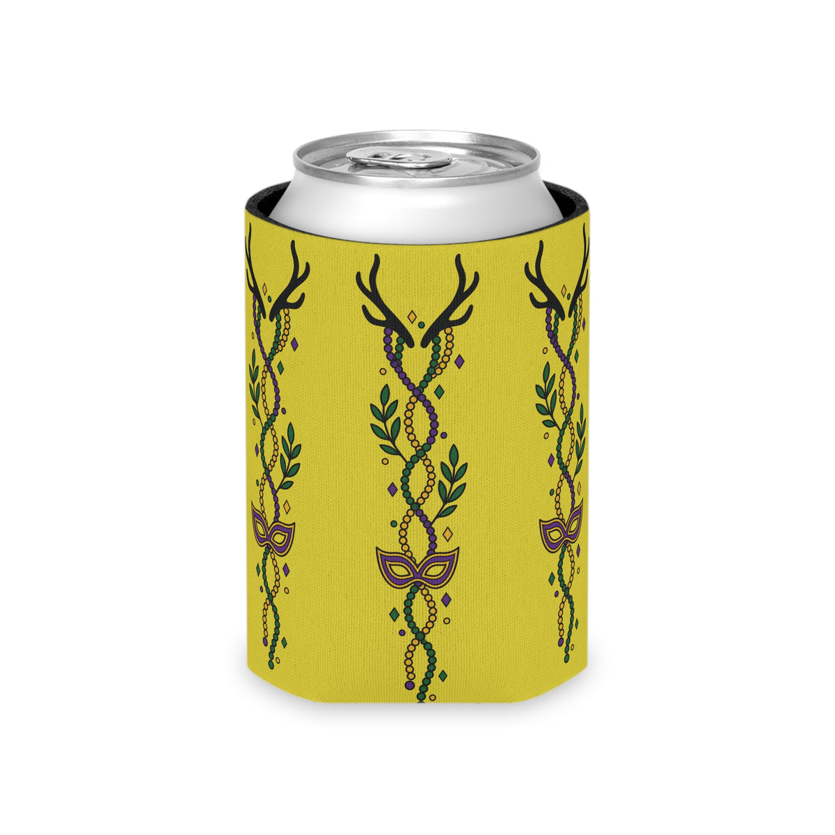 Can Cooler — Off Grid Outfitters Mardi Gras Deer Mask Can Koozie