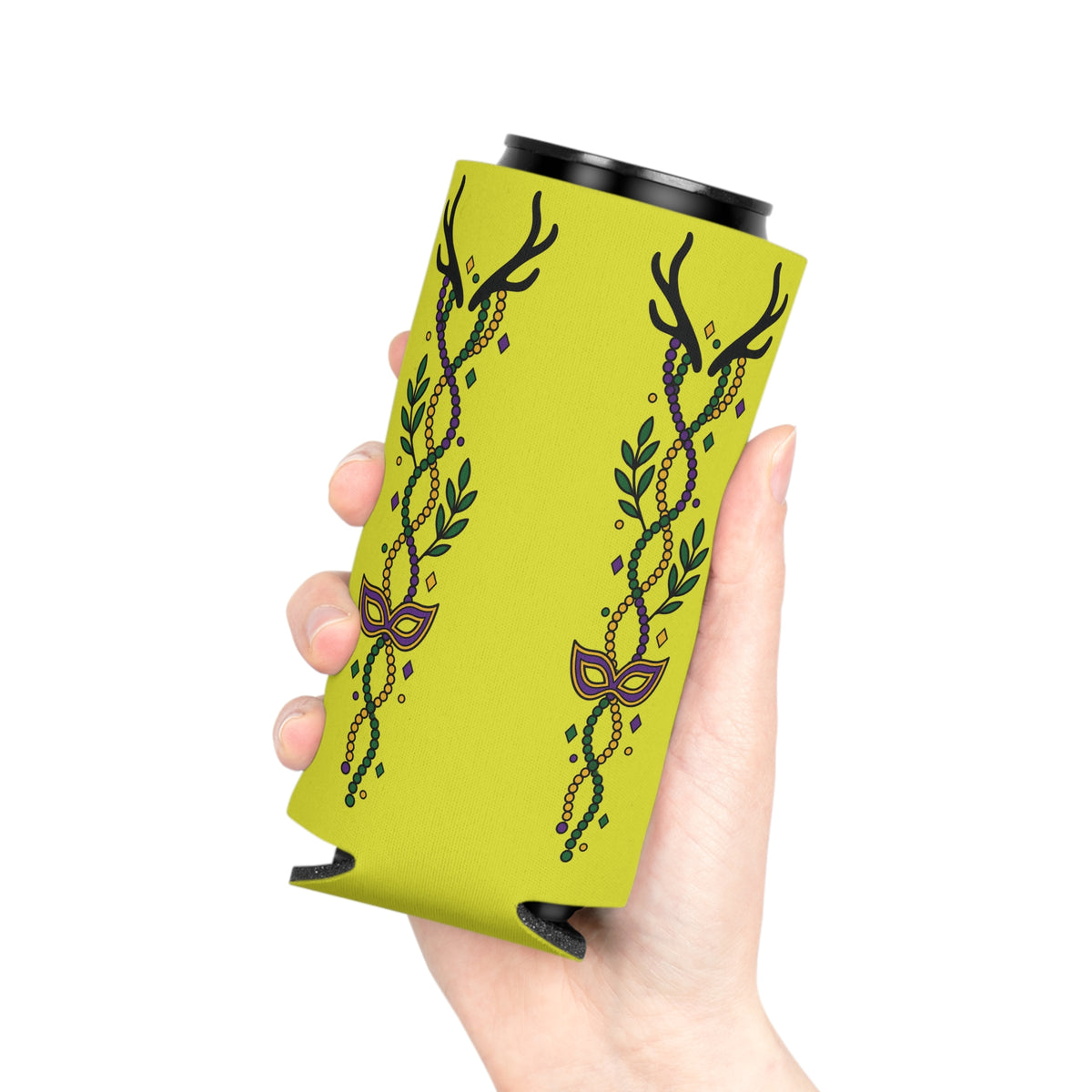 Mardi Gras Antler Can Cooler – Off Grid Outfitters Co. Neon Beer Koozie