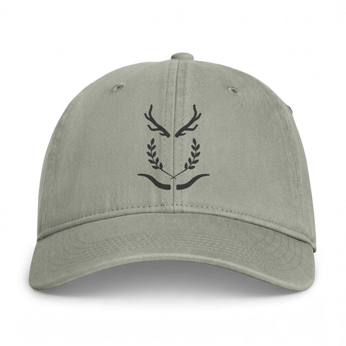 Coastal Washed Cap - Minimal Laurel Wave Embroidered Baseball Hat