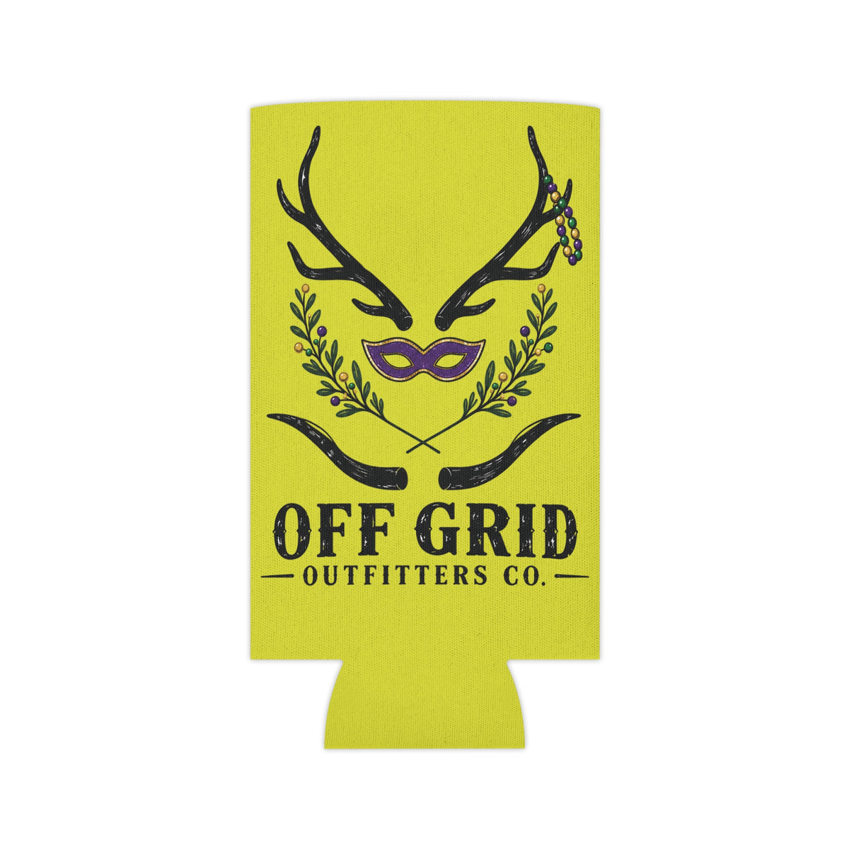 Mardi Gras Antler Can Cooler – Off Grid Outfitters Co. Neon Beer Koozie