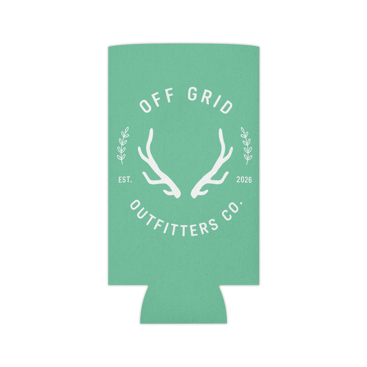 Can Cooler — 'Off Grid Outfitters Co.' Antler Logo Beverage Cooler