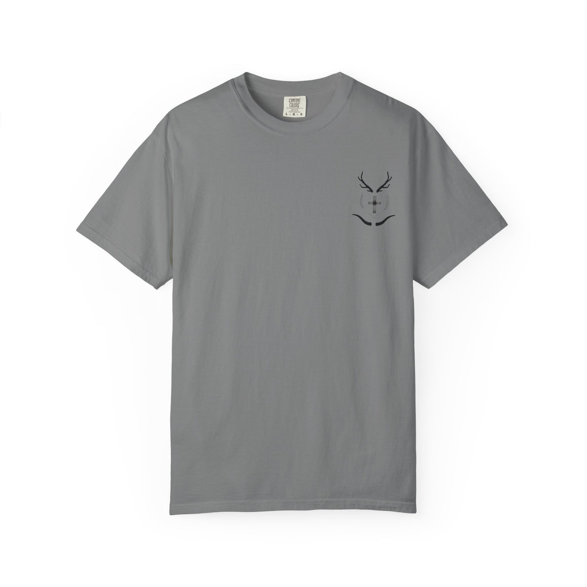 T-Shirt — Minimal Antler Cross Graphic Tee (Back & Chest Print)